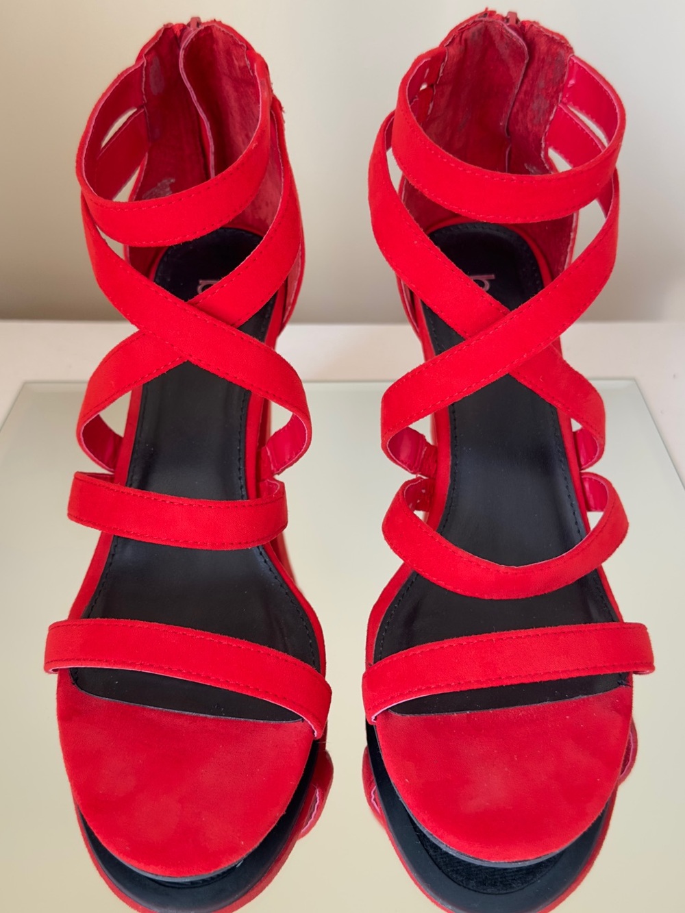 Bar III Bright Red Strappy High Heel Sandals